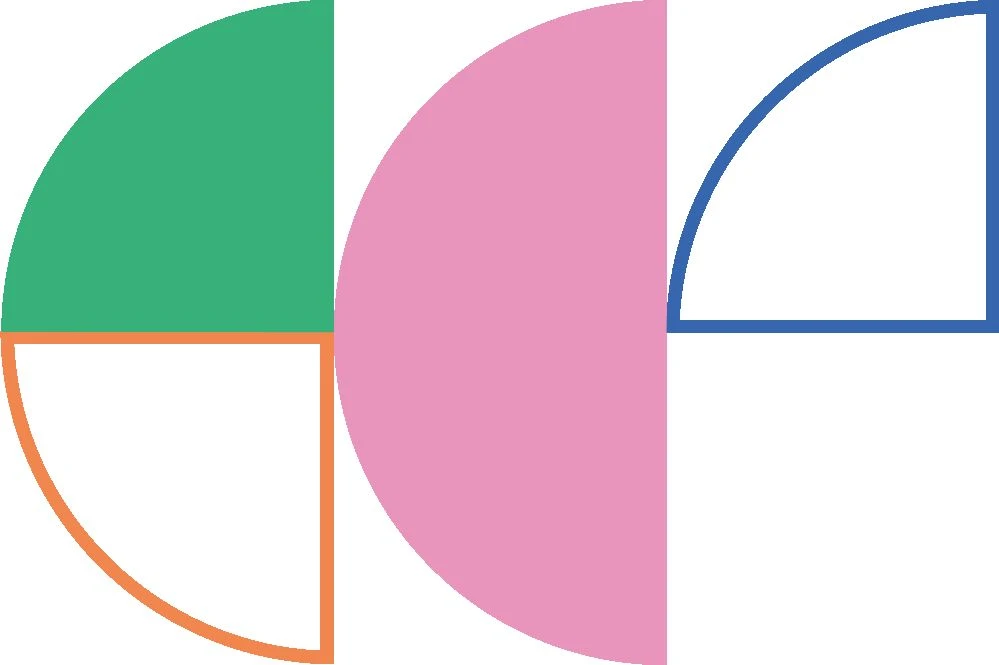 Geometric shapes in different colors