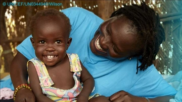 woman and child smiling