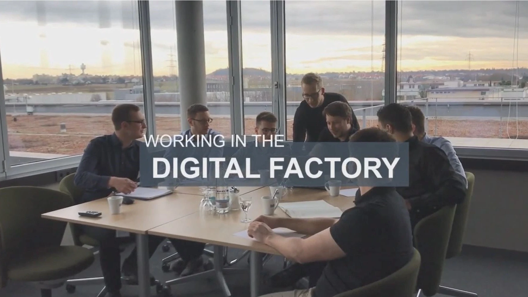 Employees working in the digital factory