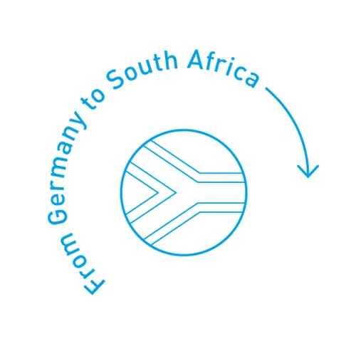 icon 'from germany to south africa' based on an arrow