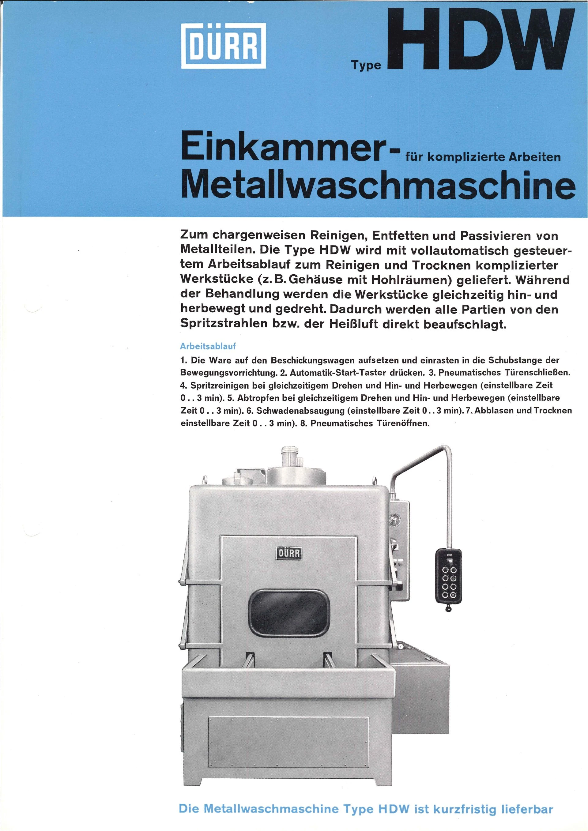 Werbung für industrielle Reinigungstechnik 1958