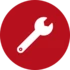 Symbol Schraubenschlüssel in rot