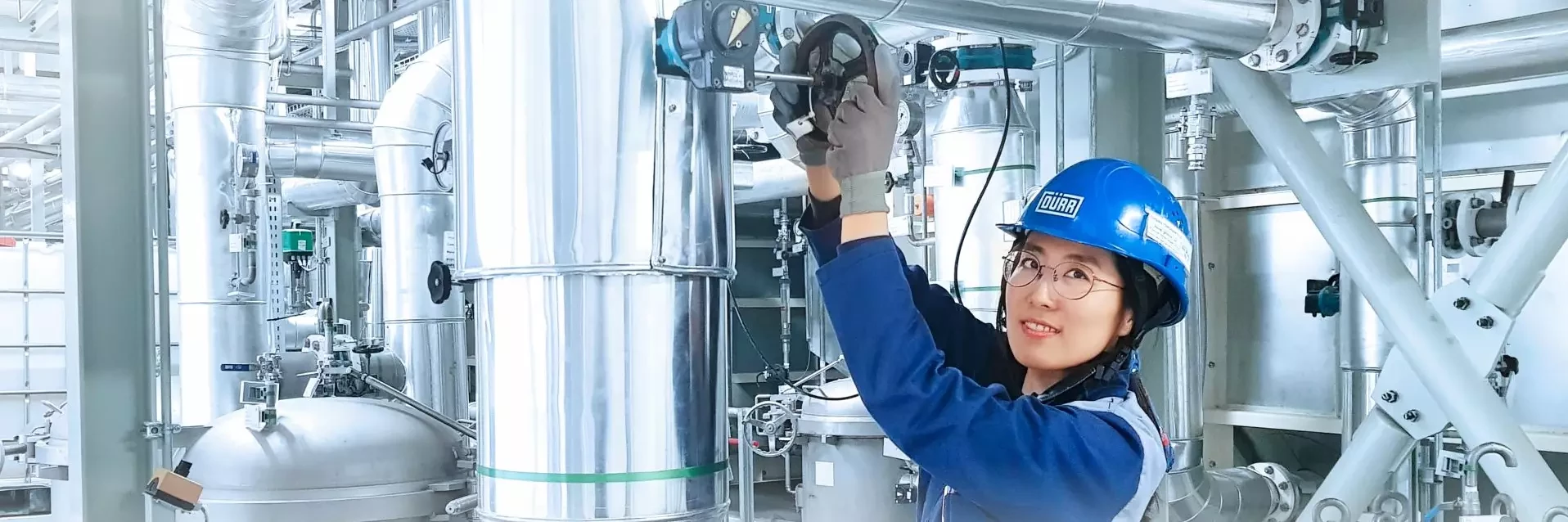 Employee working on a system