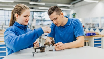 Michelfelder and Hesslinger in the workshop