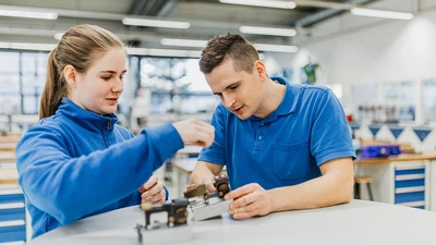 Michelfelder and Hesslinger in the workshop