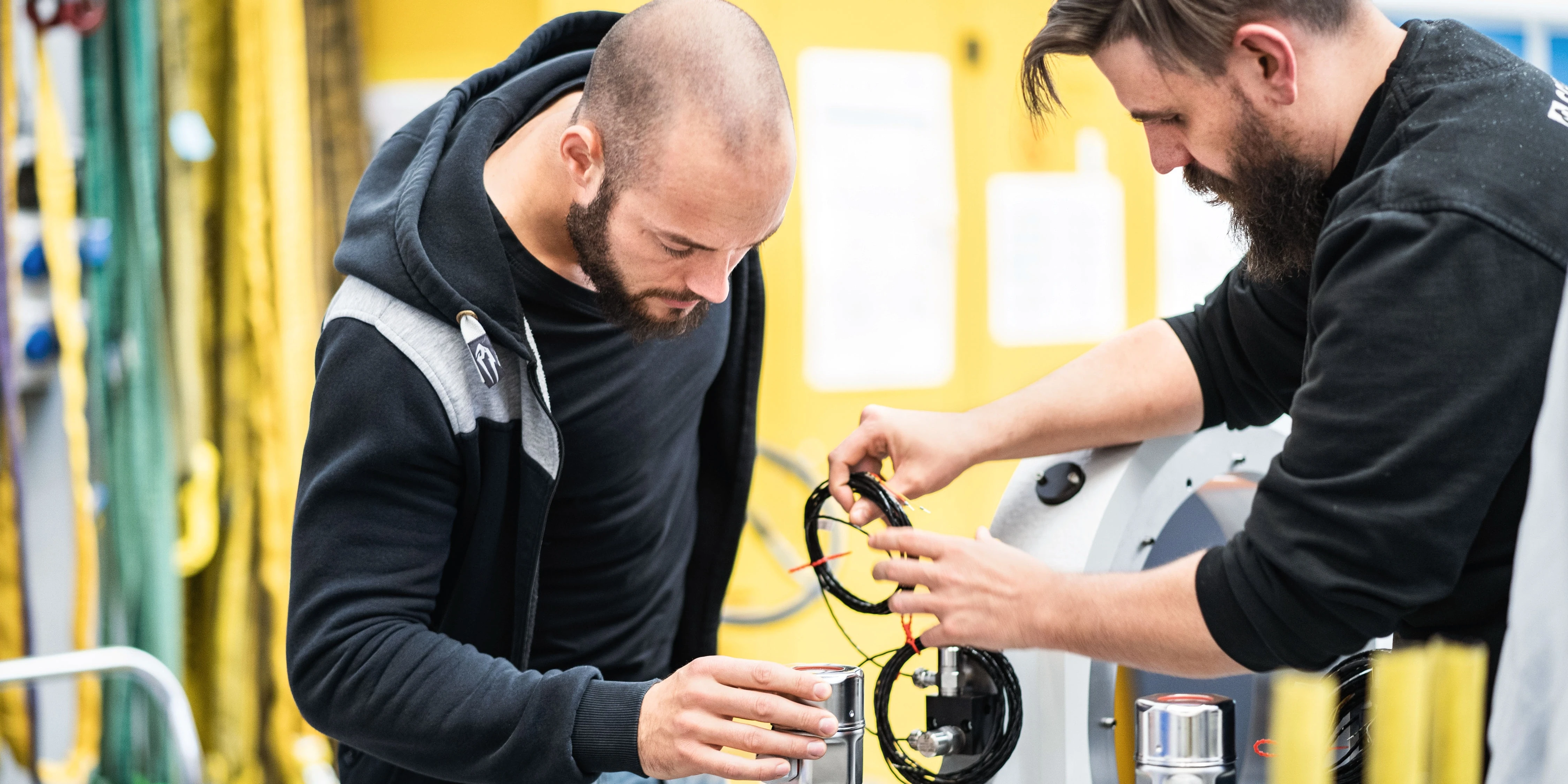 employees working on a machine