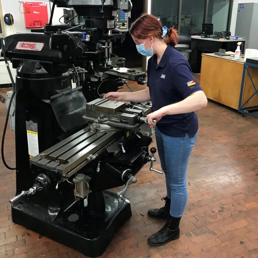 employee on a machine tool