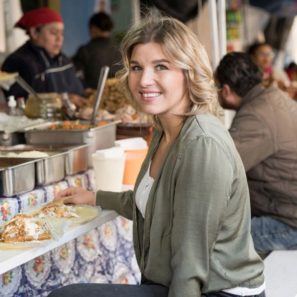 Anja Walthart enjoying Mexican food
