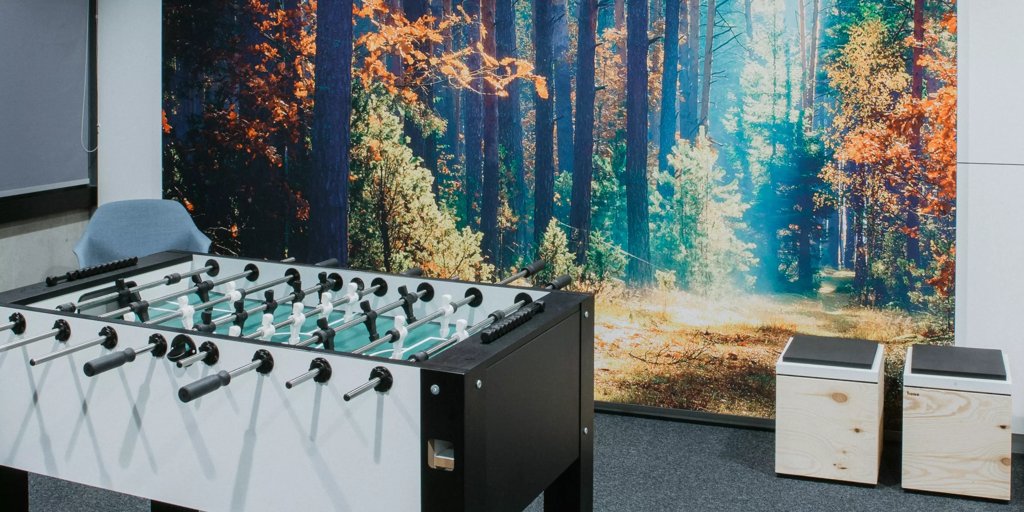 meeting area with football table