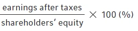 "earnings after taxes / shareholders equity * 100 (%)"