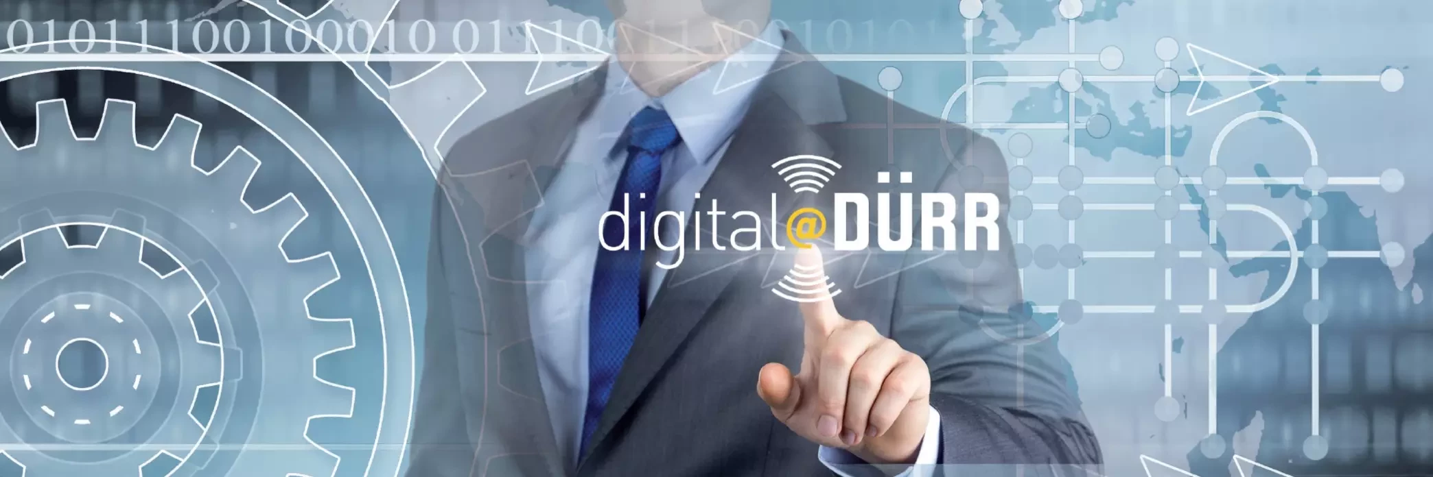 person tapping on digtal@duerr logo