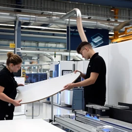 Apprentices in a factory