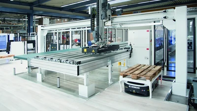 System with HOMAG's automated guided vehicle TRANSBOT