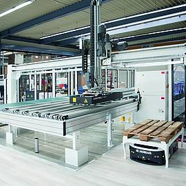 System with HOMAG's automated guided vehicle TRANSBOT