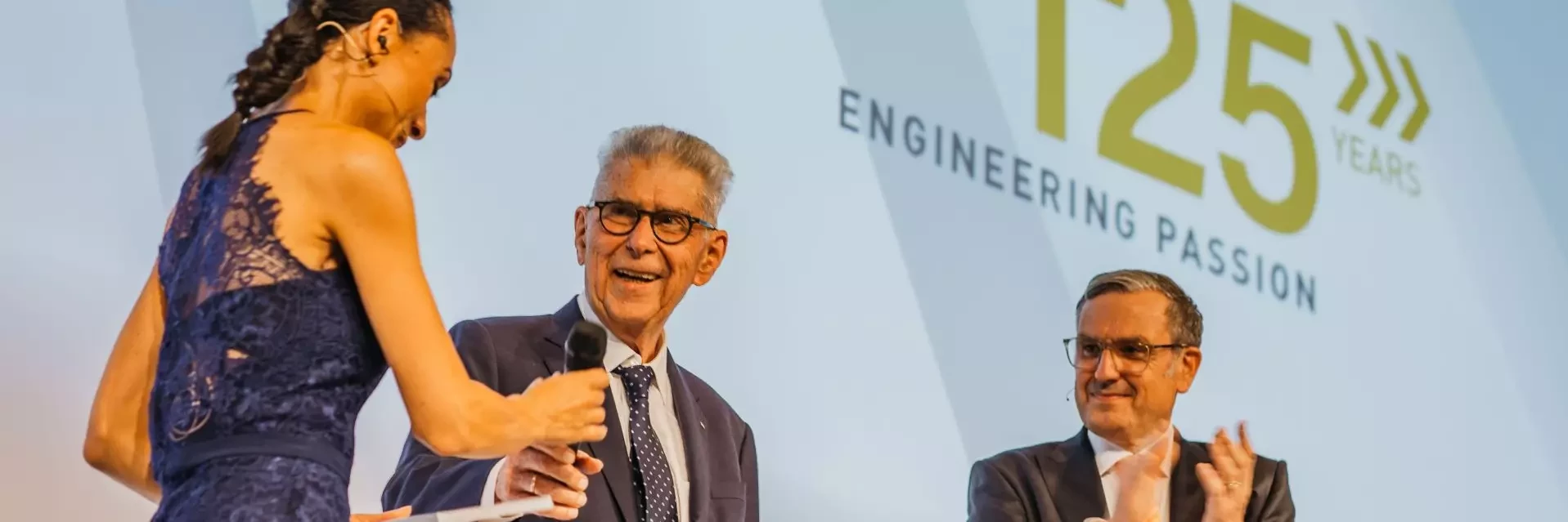 Yasmine Blair, Heinz Dürr and Dr. Jochen Weyrauch