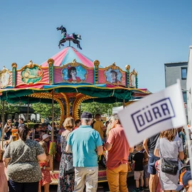 A children’s carousel at the Dürr summer party