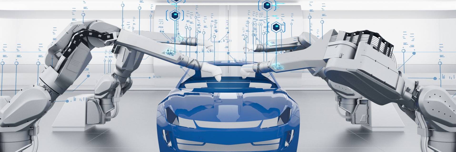 illustration robots and car body