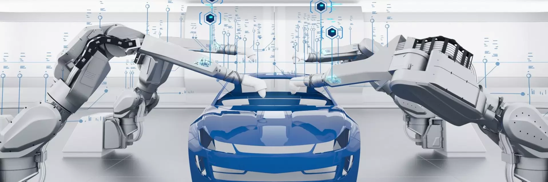 illustration robots and car body