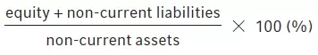"equity + non-current liabilities / non-current assets * 100 (%)"