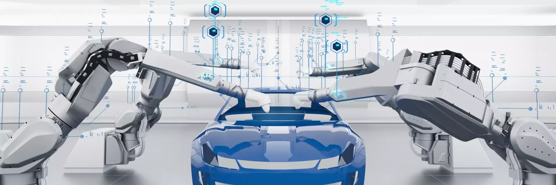 illustration robots and car body