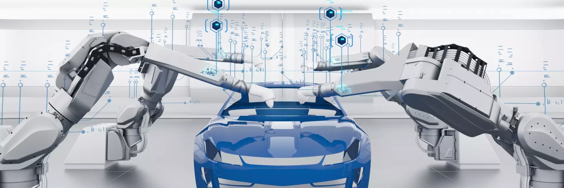 illustration robots and car body