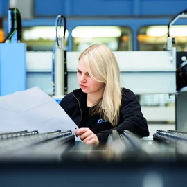 Apprentice in a factory