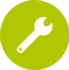 Symbol Schraubenschlüssel in grün