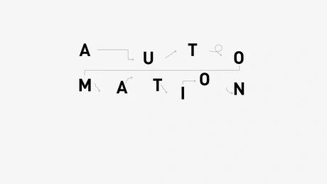 Grafische Darstellung vom Wort Automation