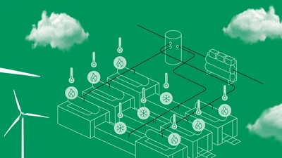 Illustration of an intelligent energy network with EcoQPower