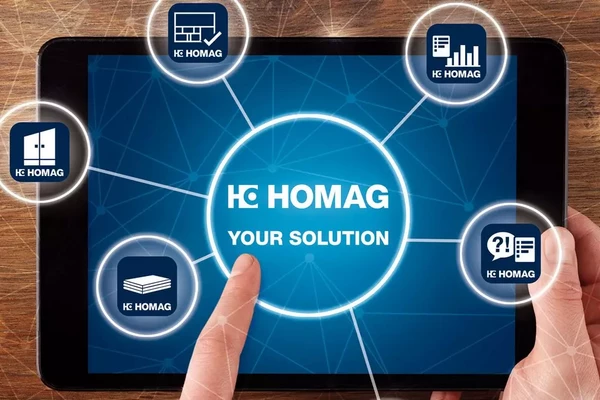 visualization of multiple HOMAG apps on a tablet