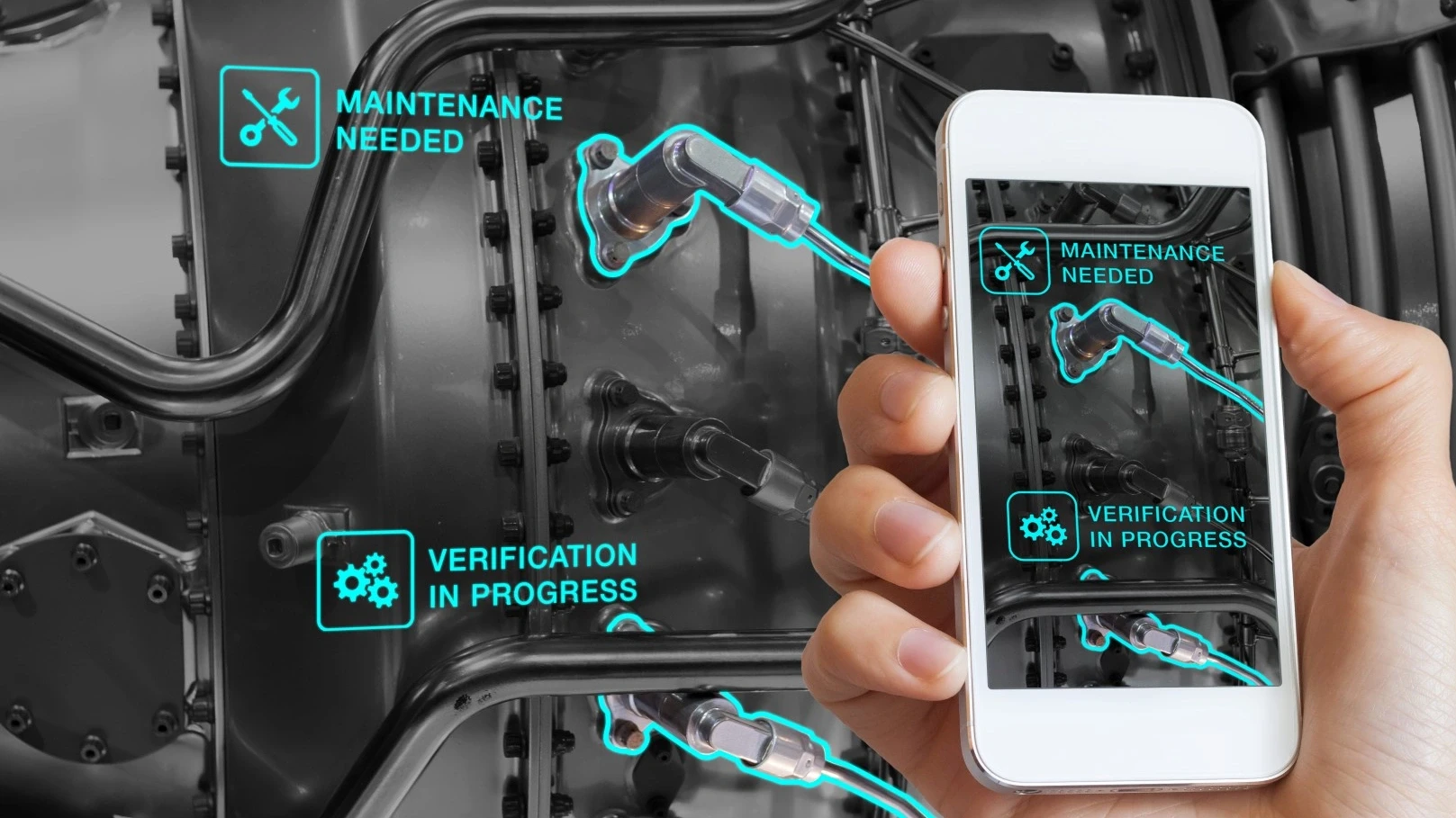 illustration Augmented Reality technology maintenance