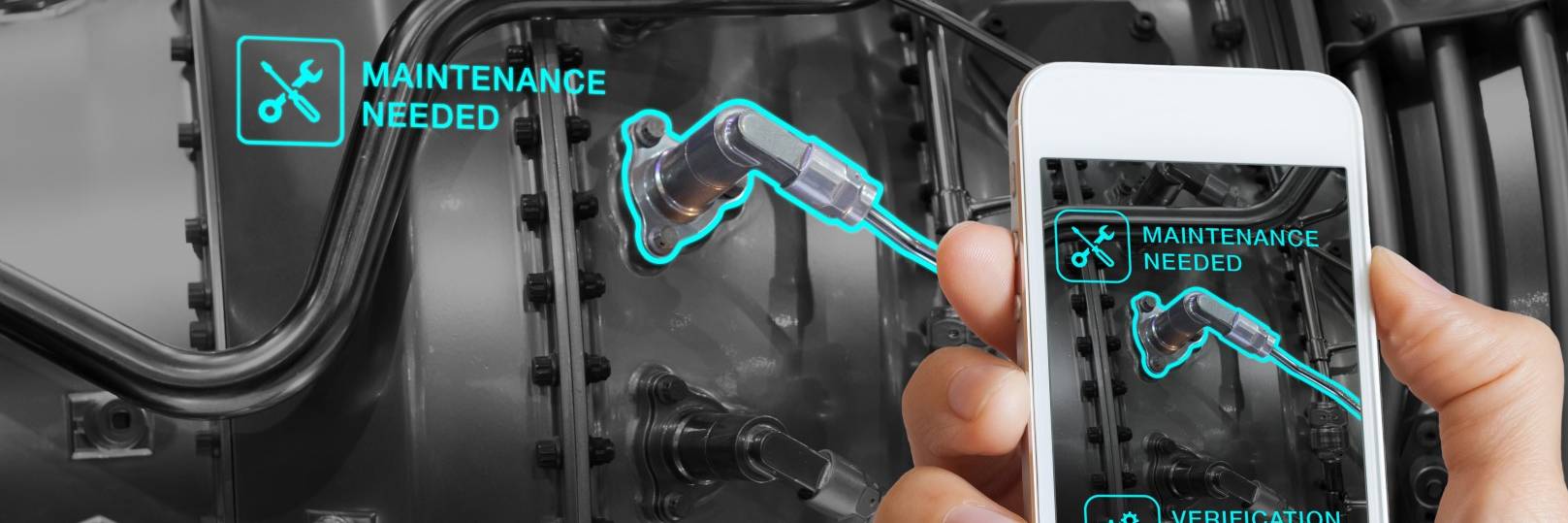 Illustration Augmented Reality Technikwartung