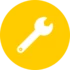 Symbol Schraubenschlüssel in gelb