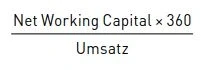 Net Working Capital * 360 / Umsatz