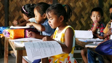 Children learning in school in Northeast India 