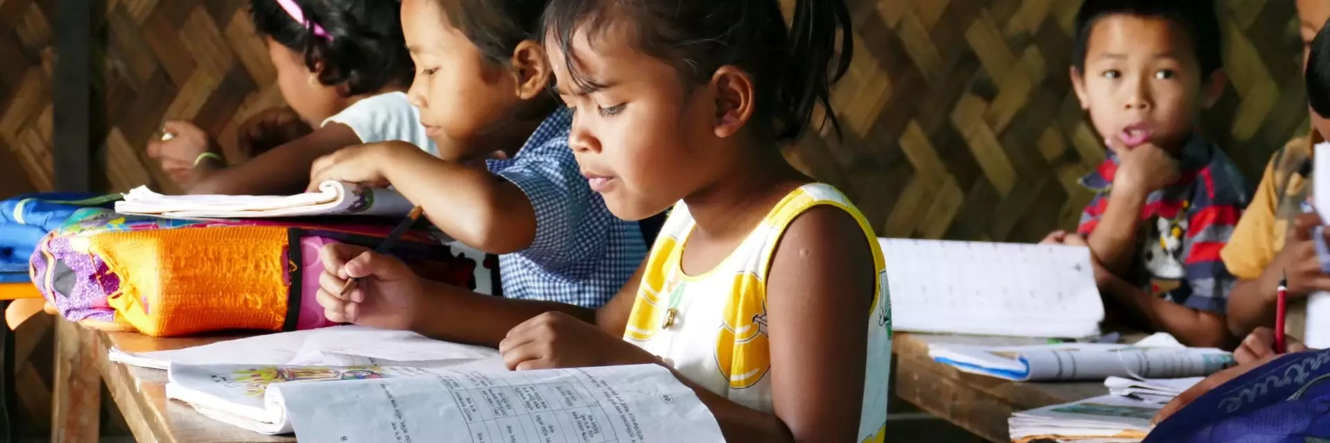 Children learning in school in Northeast India