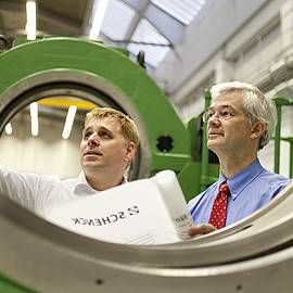 Employees improving the quality of rotors