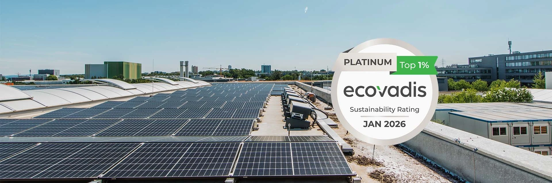 Solar panels and platinum medal from EcoVadis