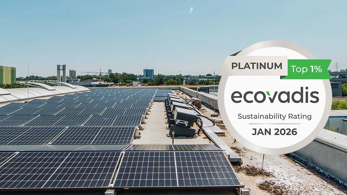 Solar panels and platinum medal from EcoVadis