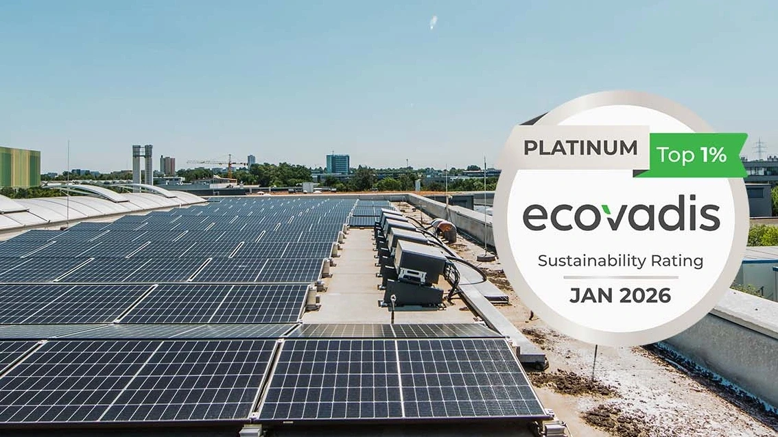 Solar panels and platinum medal from EcoVadis