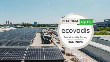 Solar panels and platinum medal from EcoVadis