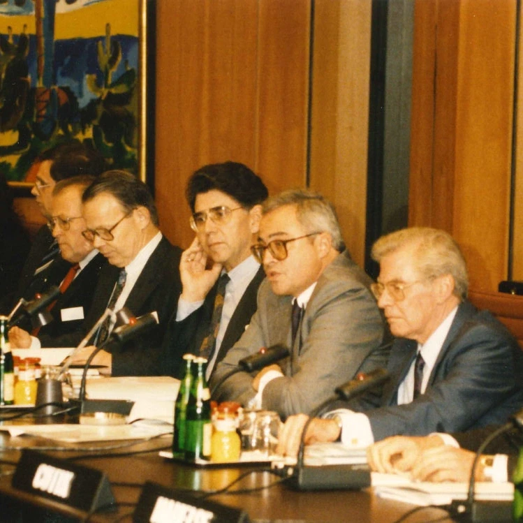 Heinz Dürr at the flotation of Dürr AG.