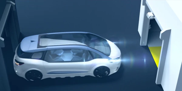 illustration autonomously driving car 