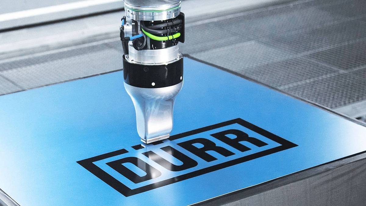 EcoPaintJet Pro Overspray-freier Farbauftrag in Form des Dürr Logos