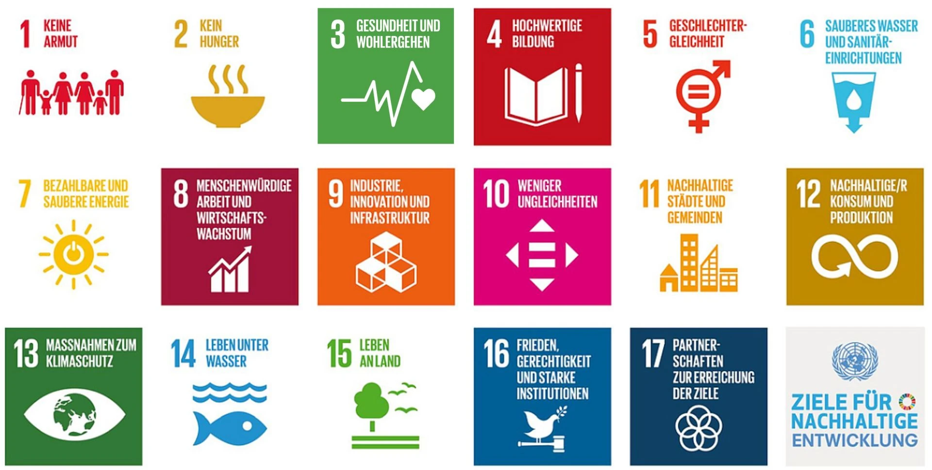 17 Ziele für Nachhaltige Entwicklung – auch bekannt als “Sustainable Development Goals (SDGs)“