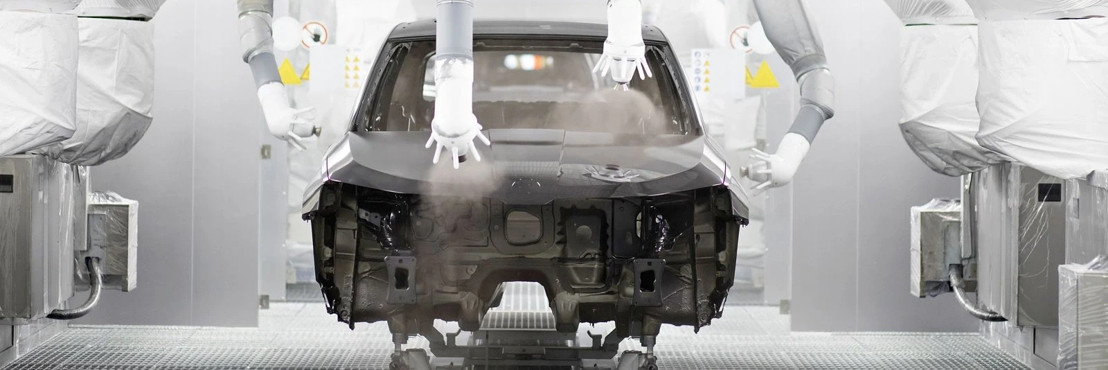 paint application on a car body