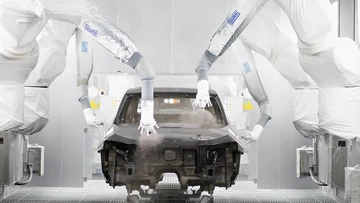 paint application on a car body
