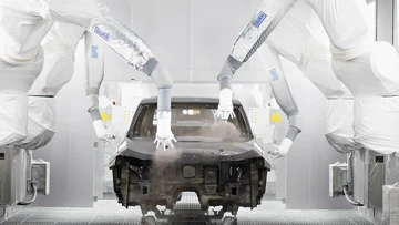 paint application on a car body