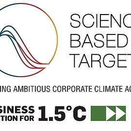 Science Based Targets initiative (SBTi) and Business Ambition for 1.5°C logos