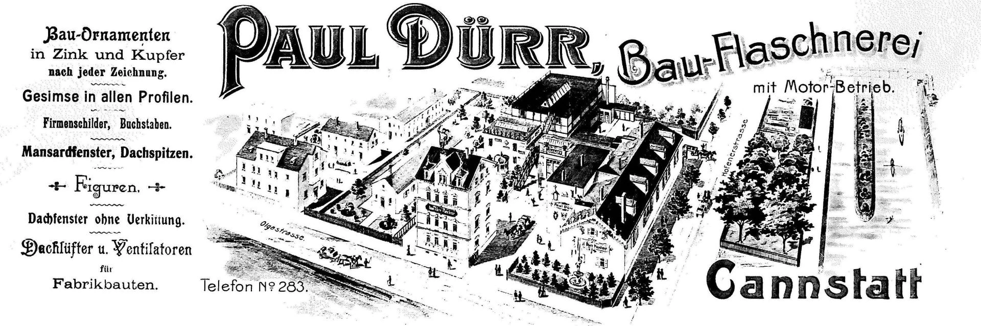 Duerr letterhead from 1910